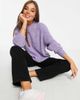 ASOS DESIGN ASOS DESIGN crew neck sweater in fluffy yarn in purple - 1