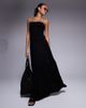 ASOS DESIGN ASOS DESIGN crinkle bandeau shirred bodice tiered maxi dress in black - 1