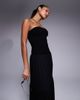 ASOS DESIGN ASOS DESIGN crinkle bandeau shirred bodice tiered maxi dress in black - 2