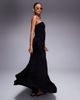 ASOS DESIGN ASOS DESIGN crinkle bandeau shirred bodice tiered maxi dress in black - 3