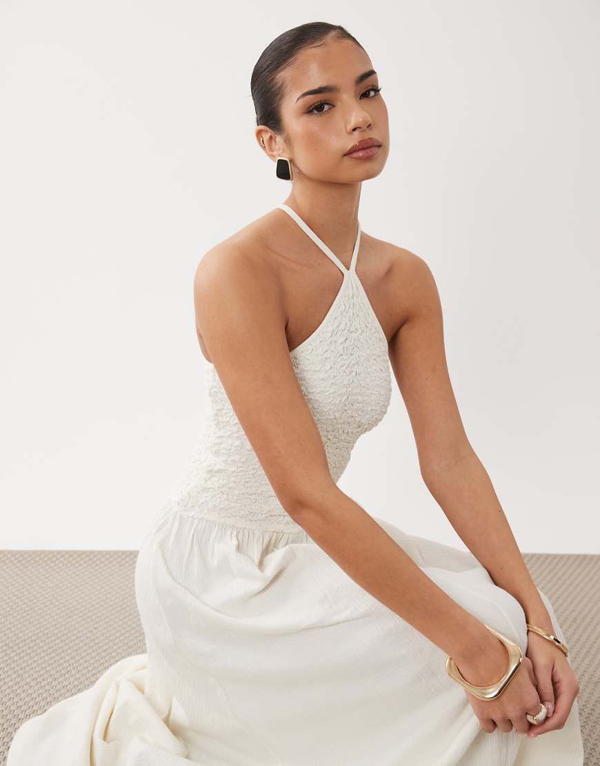 asos white halter dress DESIGN Mini dress