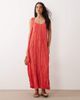 ASOS DESIGN ASOS DESIGN crinkle scoop neck maxi dress with scarf detail in red-No color - 3