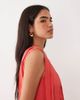 ASOS DESIGN ASOS DESIGN crinkle scoop neck maxi dress with scarf detail in red-No color - 4