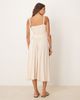 ASOS DESIGN ASOS DESIGN crinkle shirred bodice tie strap cami midi sundress in stone-Neutral - 2