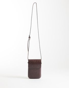 ASOS DESIGN ASOS DESIGN croc crossbody bag in brown