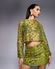 ASOS DESIGN ASOS DESIGN crochet floral sequin mini skirt in olive green - part of a set - 1