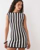 ASOS DESIGN ASOS DESIGN crochet knit cotton blend shift dress in mono stripe-Multi - 1