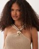 ASOS DESIGN ASOS DESIGN crochet knit halter top with hardware trim in mocha-Neutral - 1