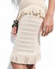 ASOS DESIGN ASOS DESIGN crochet knit midi skirt with fringe in ecru - part of a set-White - 2