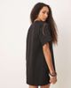 ASOS DESIGN ASOS DESIGN crochet lace sleeve T-shirt mini dress in black - 1