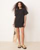 ASOS DESIGN ASOS DESIGN crochet lace sleeve T-shirt mini dress in black - 2