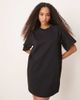 ASOS DESIGN ASOS DESIGN crochet lace sleeve T-shirt mini dress in black - 4