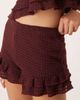 ASOS DESIGN ASOS DESIGN crochet shorts with ruffle hem detail in berry - part of a set-Red - 2