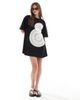 ASOS DESIGN ASOS DESIGN crochet T-shirt mini dress in black - 2
