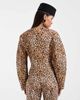 ASOS DESIGN ASOS DESIGN cropped cinched blazer in leopard print set-Multi - 3