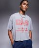 ASOS DESIGN ASOS DESIGN cropped oversized t-shirt with athletic graphic in heather gray - 1