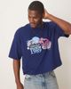 ASOS DESIGN ASOS DESIGN cropped oversized T-shirt with sports front print in navy - 1