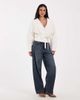 ASOS DESIGN ASOS DESIGN cropped rounded shoulder blazer in cream-White - 1