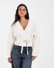 ASOS DESIGN ASOS DESIGN cropped rounded shoulder blazer in cream-White - 4