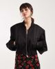 ASOS DESIGN ASOS DESIGN cropped shoulder pad bomber jacket in black - 1
