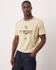 ASOS DESIGN ASOS DESIGN cropped T-shirt with stripe and graphic in cream sports fabric-Yellow - 1