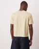 ASOS DESIGN ASOS DESIGN cropped T-shirt with stripe and graphic in cream sports fabric-Yellow - 2