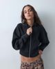 ASOS DESIGN ASOS DESIGN cropped zip through hoodie in black scuba-style fabric - 4