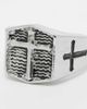 ASOS DESIGN ASOS DESIGN cross detail signet ring in burnished silver - 2