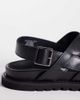ASOS DESIGN ASOS DESIGN cross over strap sandals with buckle detailing in black leather - 4