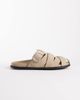 ASOS DESIGN ASOS DESIGN cross over strap sandals with buckle detailing in stone-Neutral - 1