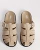 ASOS DESIGN ASOS DESIGN cross over strap sandals with buckle detailing in stone-Neutral - 3