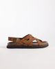 ASOS DESIGN ASOS DESIGN cross over strap sandals with buckle detailing in tan leather-Brown - 2