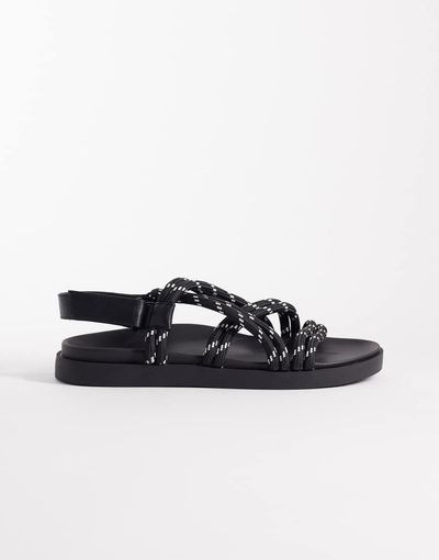ASOS DESIGN ASOS DESIGN cross strap rope sandals in black