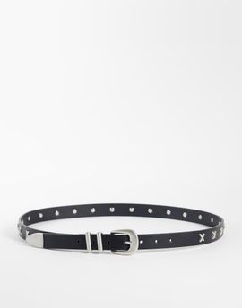 ASOS DESIGN ASOS DESIGN cross studded faux leather western belt in black