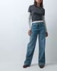 ASOS DESIGN ASOS DESIGN cross waist straight wide jean in mid blue - 1