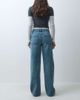 ASOS DESIGN ASOS DESIGN cross waist straight wide jean in mid blue - 3