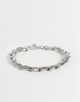 ASOS DESIGN ASOS DESIGN crossed links chain bracelet in silver tone