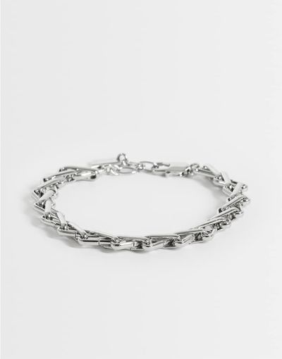 ASOS DESIGN ASOS DESIGN crossed links chain bracelet in silver tone