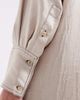 ASOS DESIGN ASOS DESIGN crushed satin contrast stitch longline shirt in ecru-White - 3
