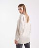 ASOS DESIGN ASOS DESIGN crushed satin contrast stitch longline shirt in ecru-White - 4