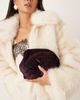 ASOS DESIGN ASOS DESIGN crushed velvet frame clutch purse with detachable crossbody strap in plum-Purple - 1