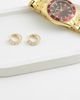 ASOS DESIGN ASOS DESIGN crystal cubic zirconia edge hoop earrings in gold - 2