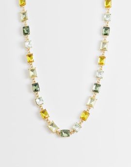 ASOS DESIGN ASOS DESIGN crystal stone set necklace in gold tone