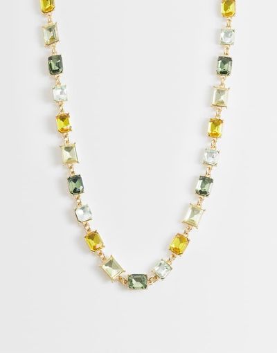 ASOS DESIGN ASOS DESIGN crystal stone set necklace in gold tone