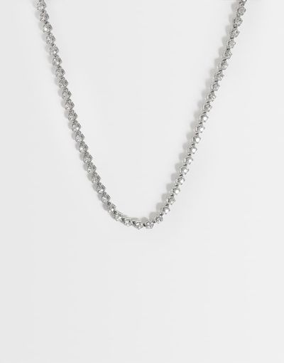 ASOS DESIGN ASOS DESIGN crystal stone set necklace in silver