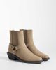 ASOS DESIGN ASOS DESIGN cuban heeled chelsea boots with buckle detail in taupe-Neutral - 1