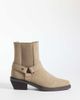 ASOS DESIGN ASOS DESIGN cuban heeled chelsea boots with buckle detail in taupe-Neutral - 3