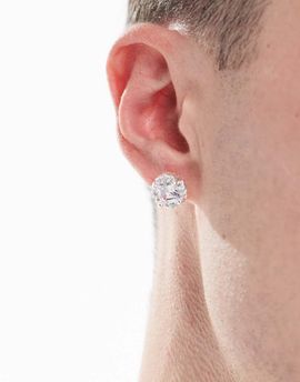 ASOS DESIGN ASOS DESIGN cubic zirconia stud earrings in real silver plate