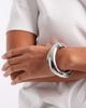 ASOS DESIGN ASOS DESIGN cuff bangle with wavy design in silver tone - 1