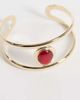 ASOS DESIGN ASOS DESIGN Cuff bracelet with red resin stone set detail in gold tone - 2